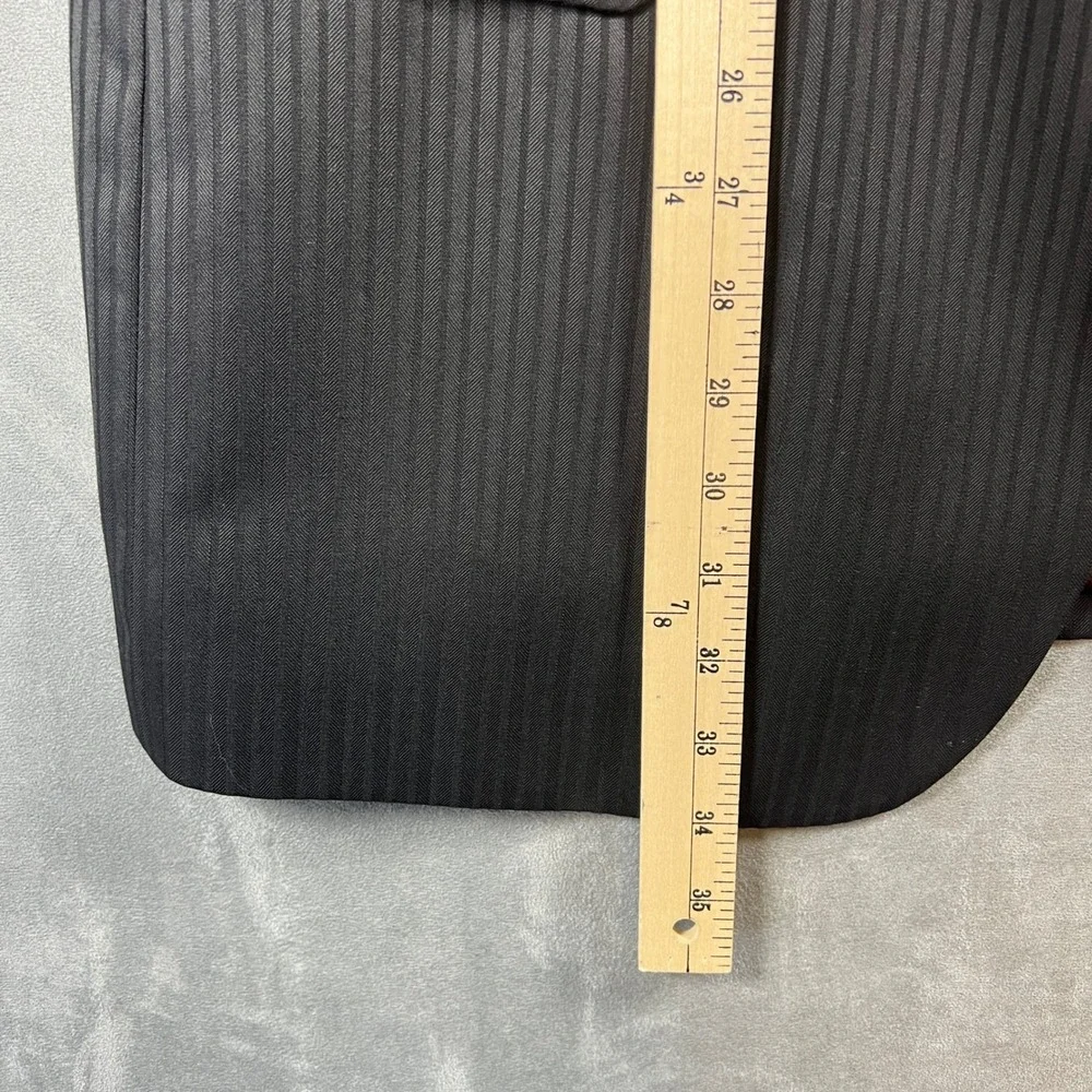 Caravelli Italy Mens 46R Black Pinstripe 3 Button Suit Jacket Blazer